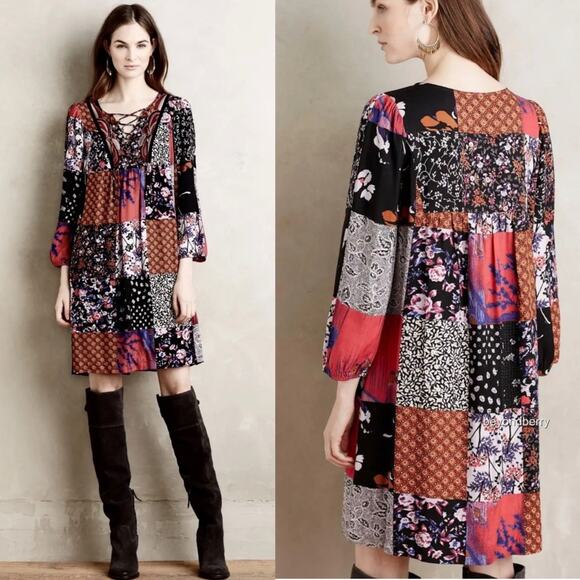 Anthropologie Arcata Patchwork Pattern Dress by One September Size XS - Picture 1 of 9